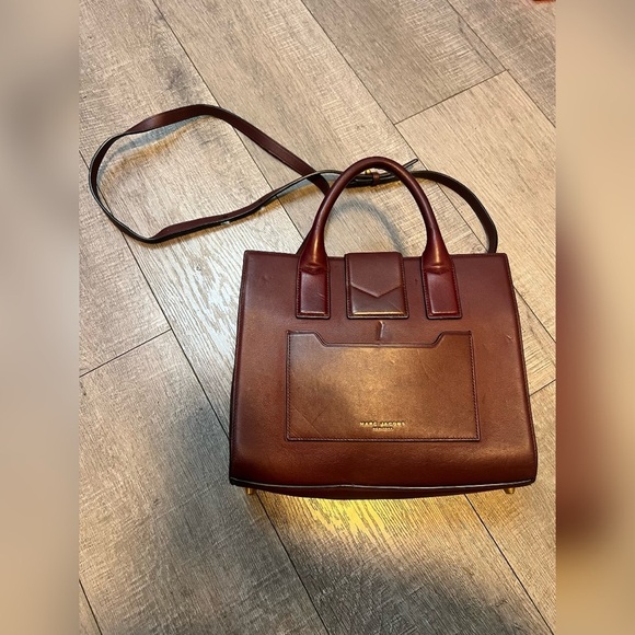 MARC JACOBS Calfskin Small
West End Top Handle Satchel Bag in Dark Red - Picture 7 of 8